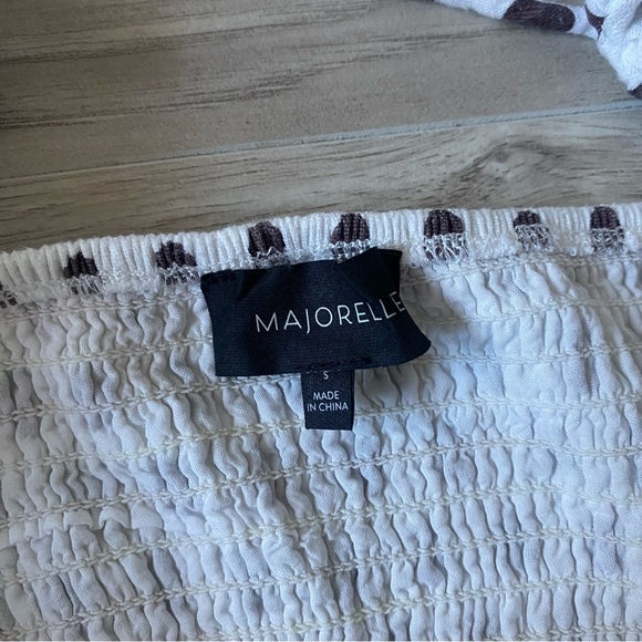 Majorelle revolve emily white long sleeve blouse top maroon polka dot size S - Picture 9 of 14